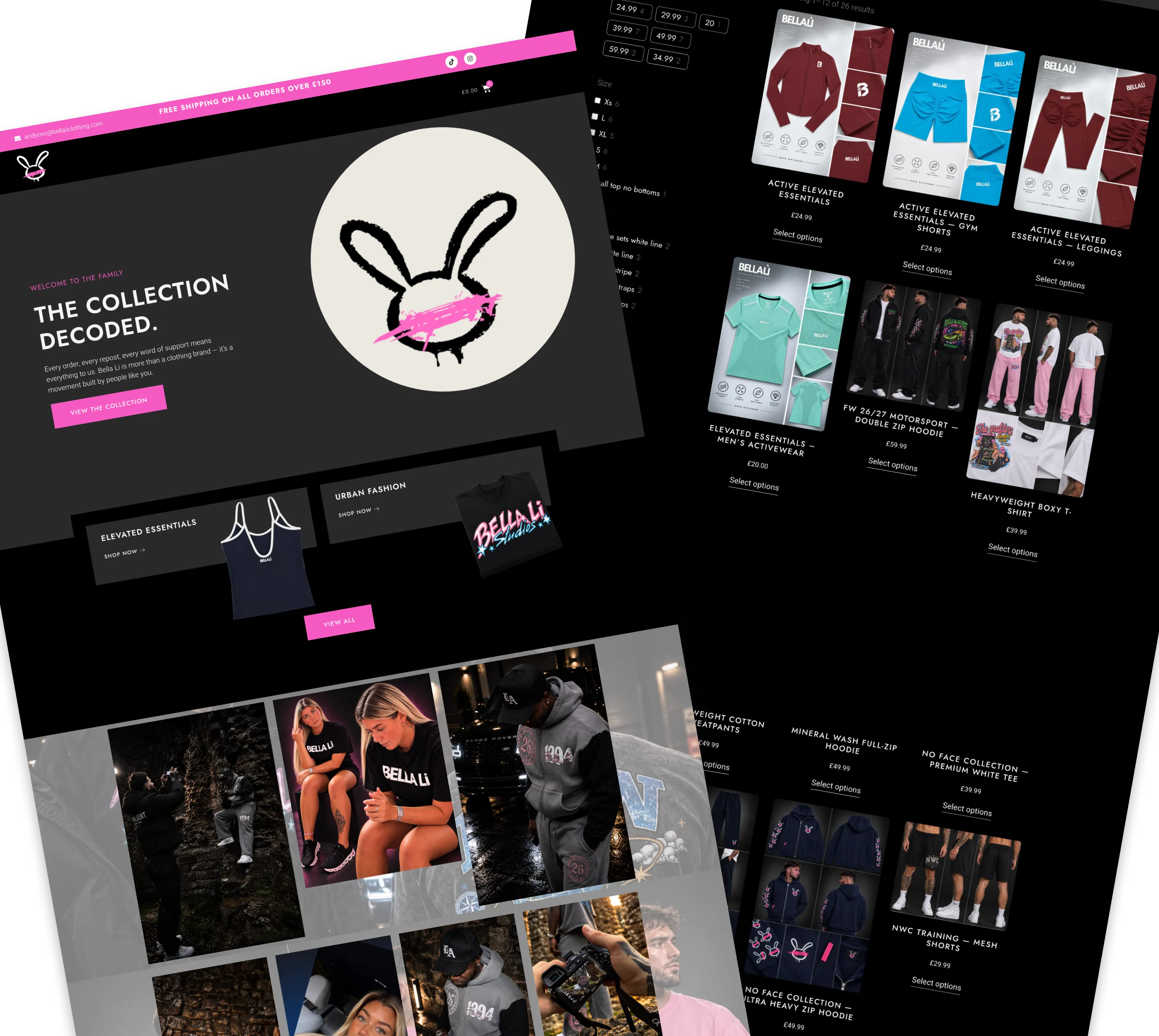 Bella Li clothing ecommerce website
