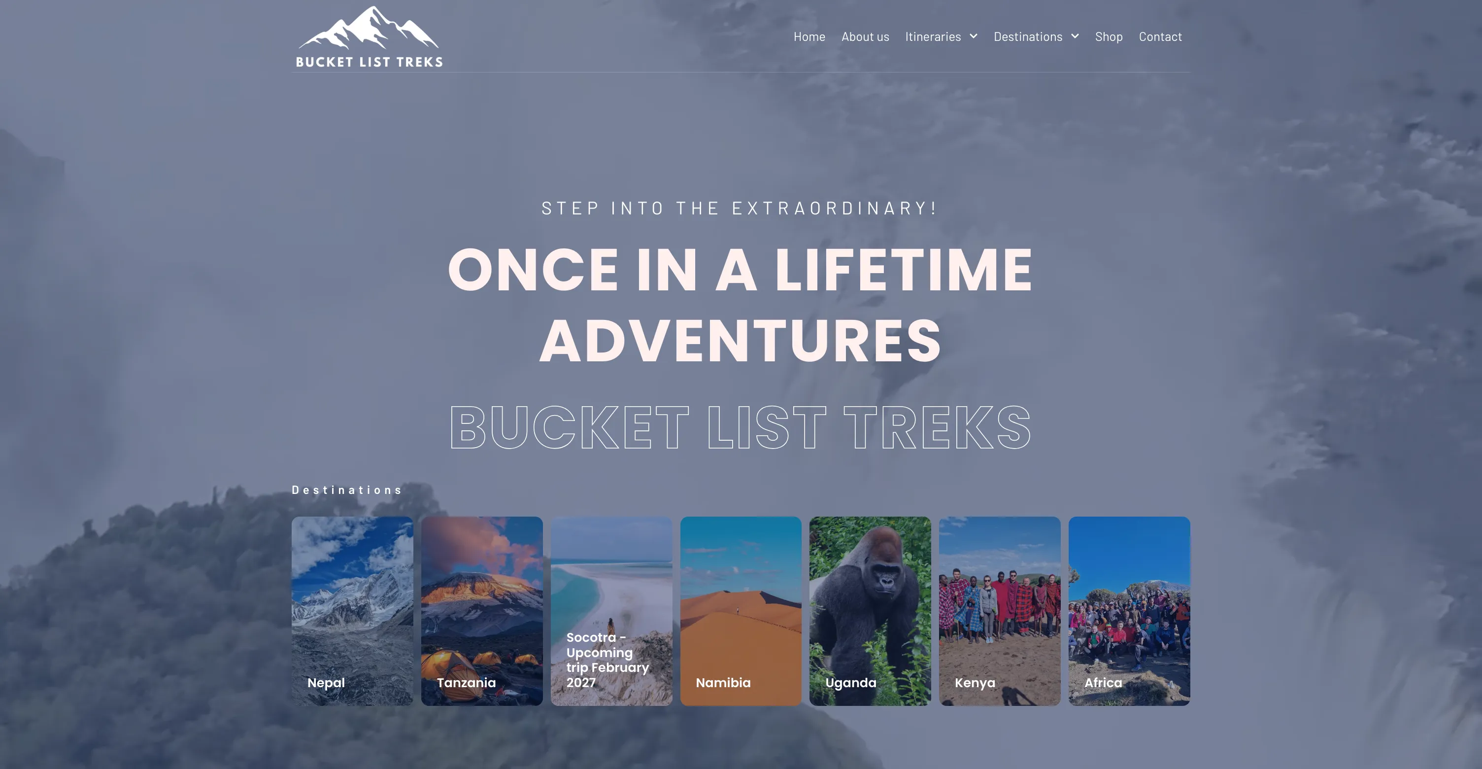 Bucket List Treks adventure travel website