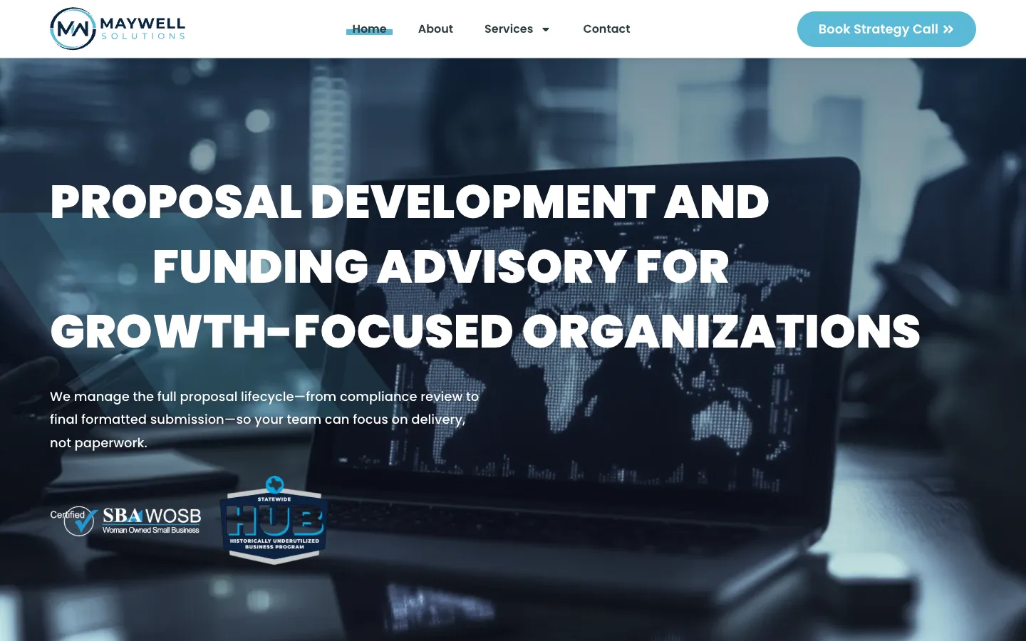 Maywell Solutions proposal and funding advisory website