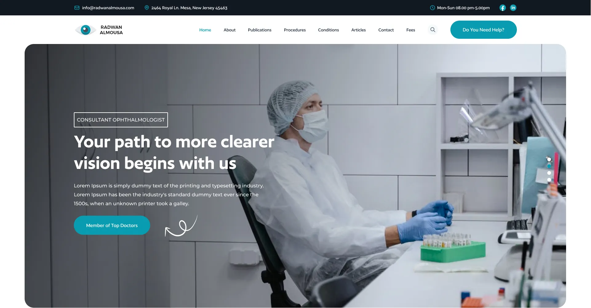 OCS consultant eye surgeon website